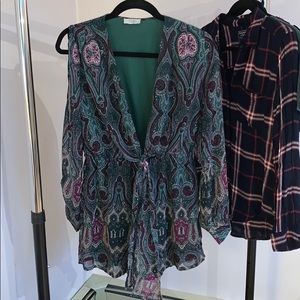 Green Printed Romper